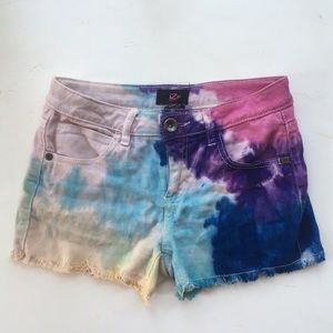 Tie-dye jeans shorts